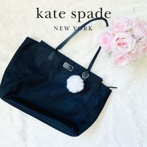 Kate Spade Black Nylon Tote Laptop Bag Purse Handbag